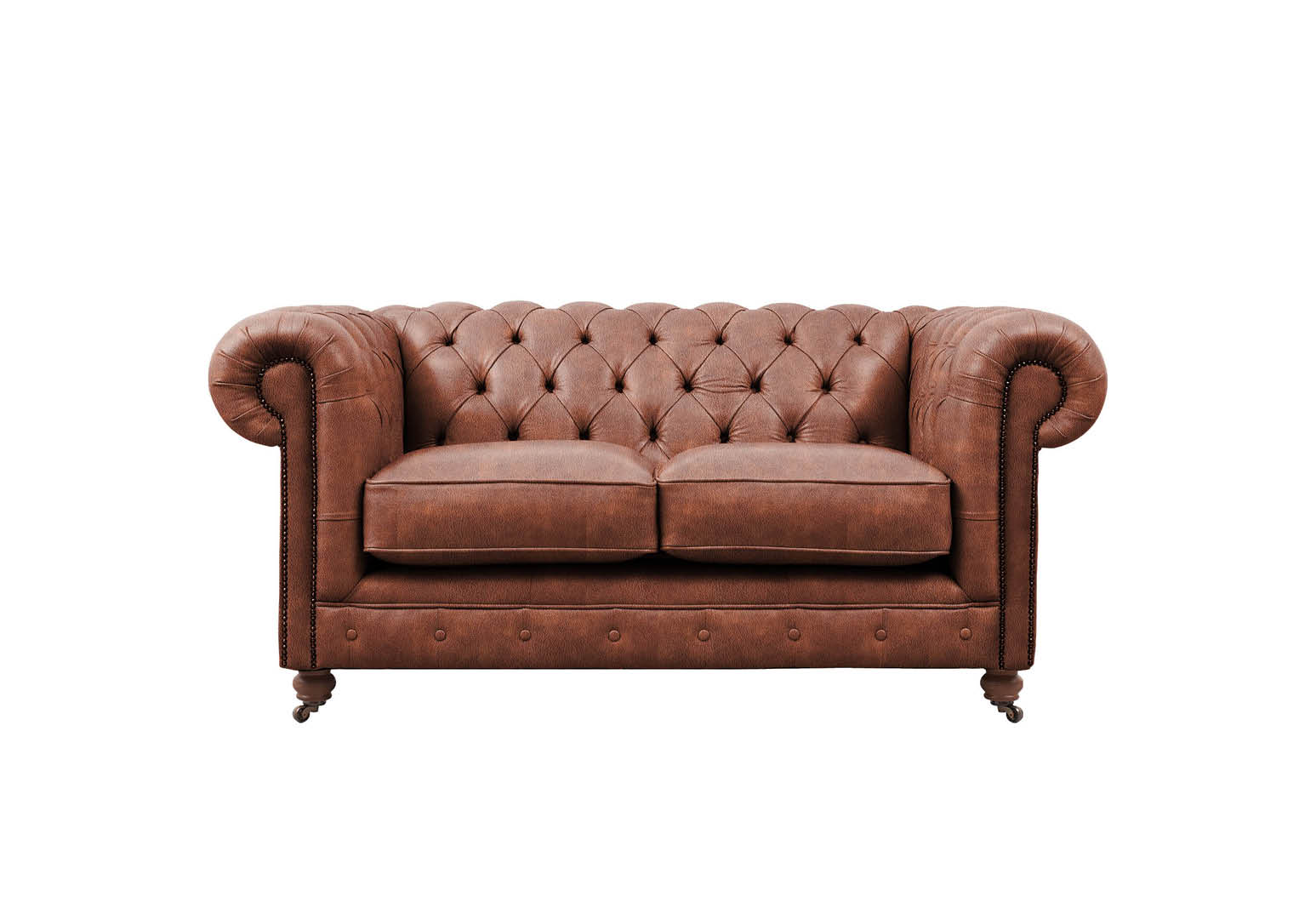 Grand Chesterfield 2 Seater Leather Sofa