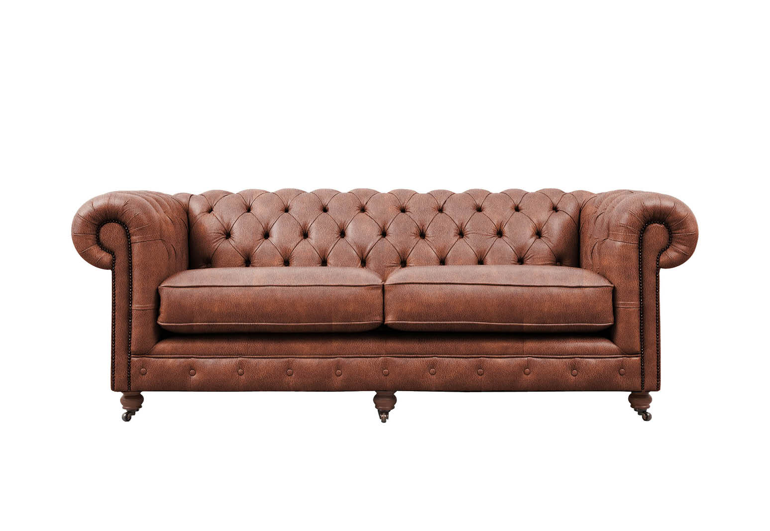 Grand Chesterfield 3 Seater Leather Sofa