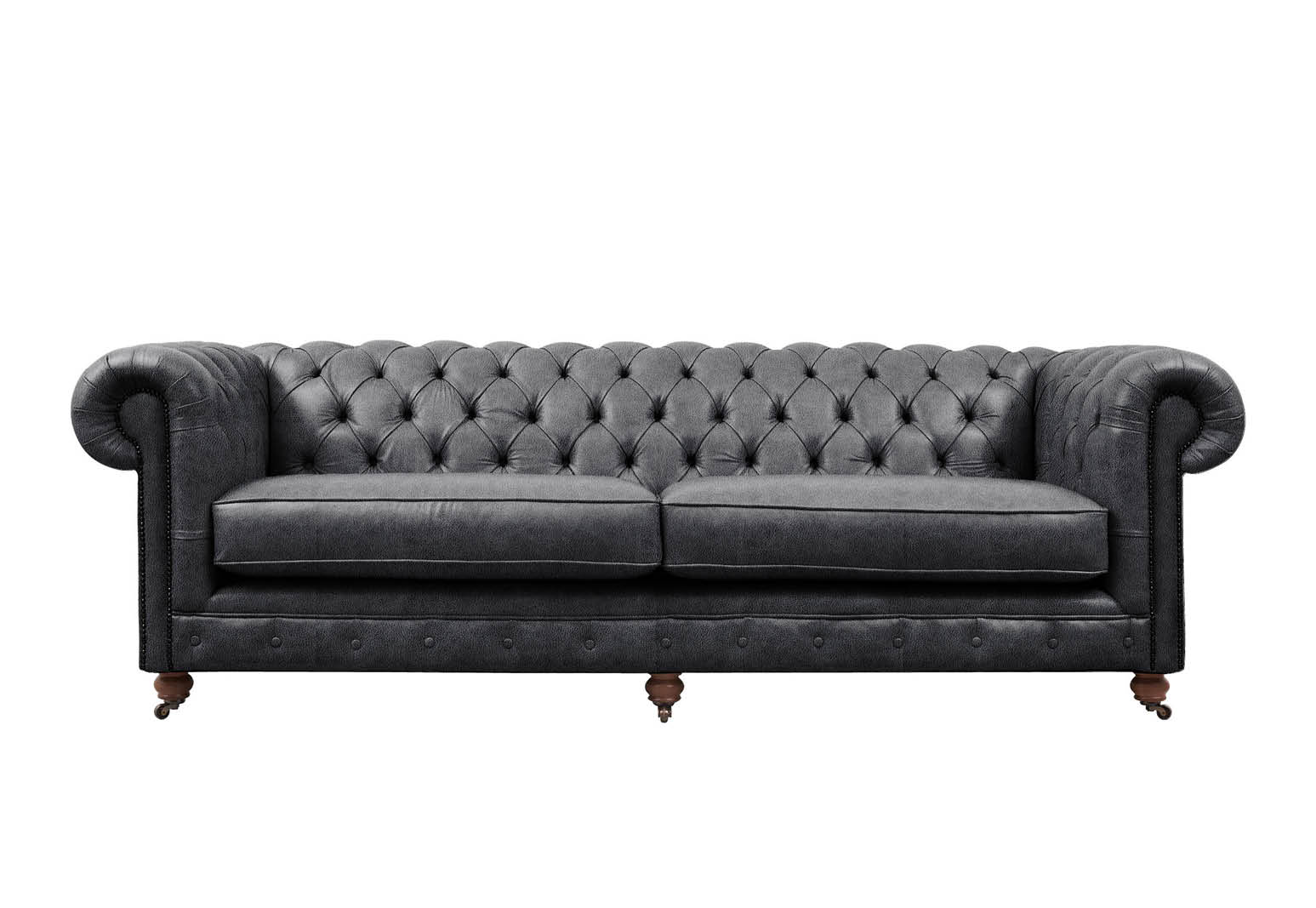 Grand Chesterfield 4 Seater Leather Sofa