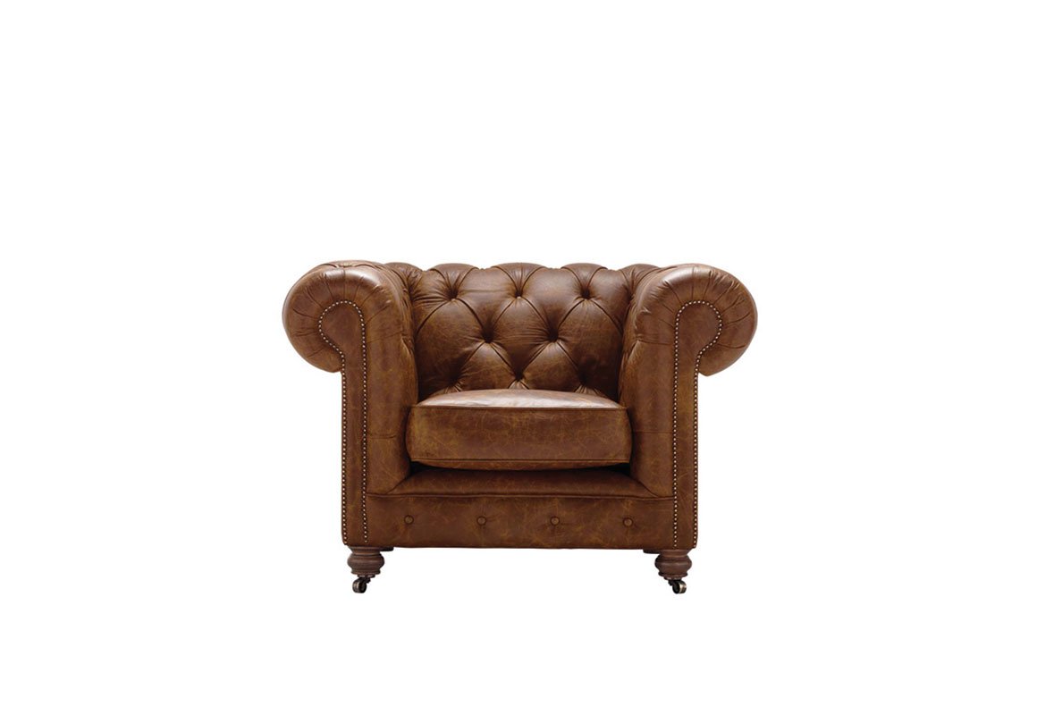Grand Chesterfield Leather Club Chair