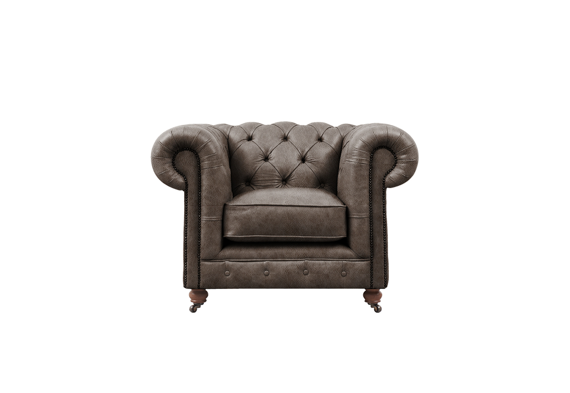 Grand Chesterfield Leather Club Chair