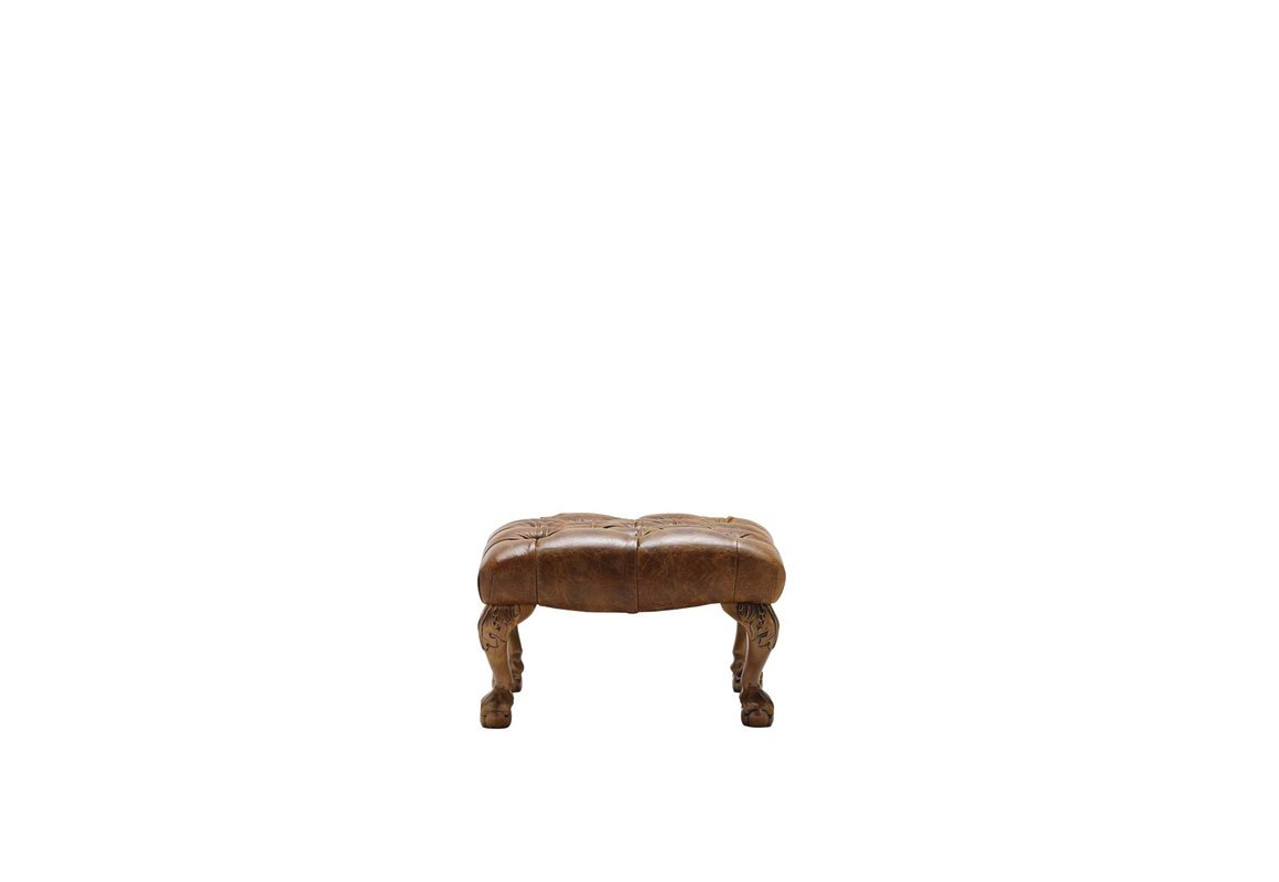 Grand Chesterfield Leather Footstool