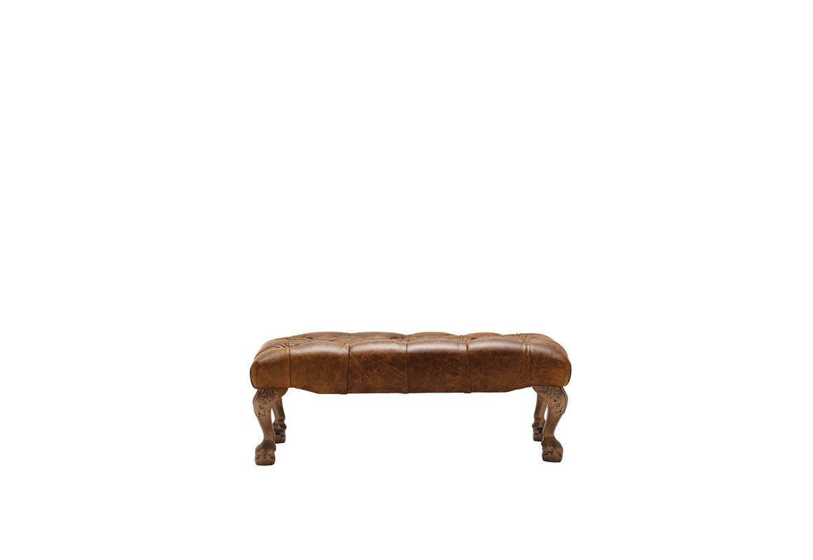 Grand Chesterfield Leather Benchstool