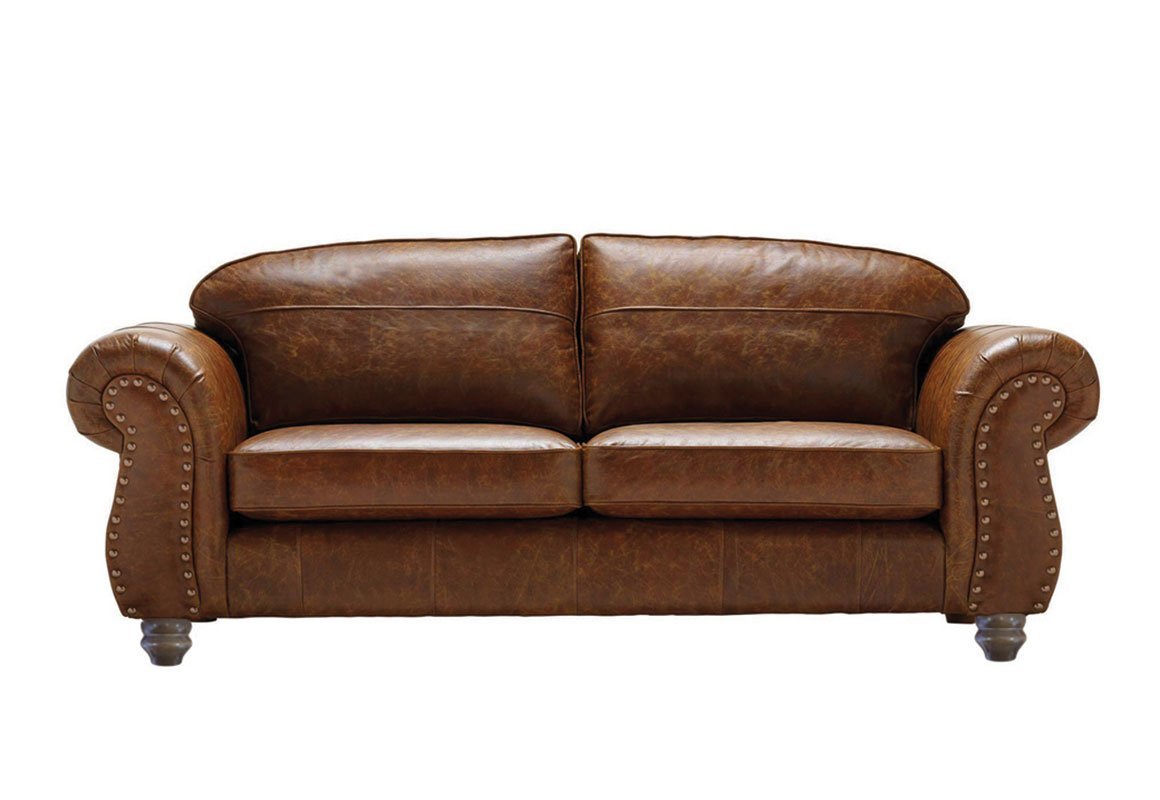 Burlington Large Leather Sofa, Traditional Leather Furniture