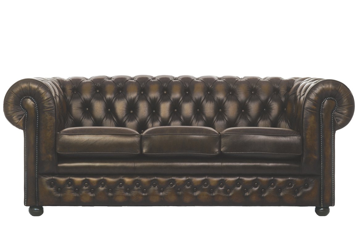 Chesterfield 3 Seater Leather Sofa