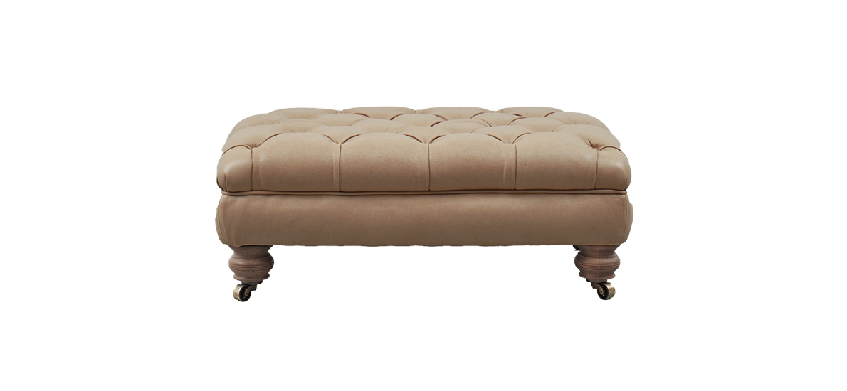 Lincoln Leather Bench Footstool