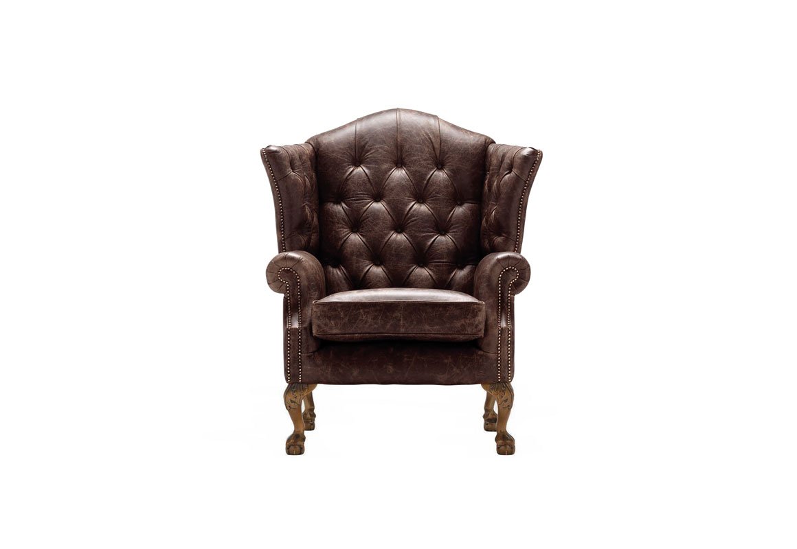 Grand Chesterfield Highback Leather Chair