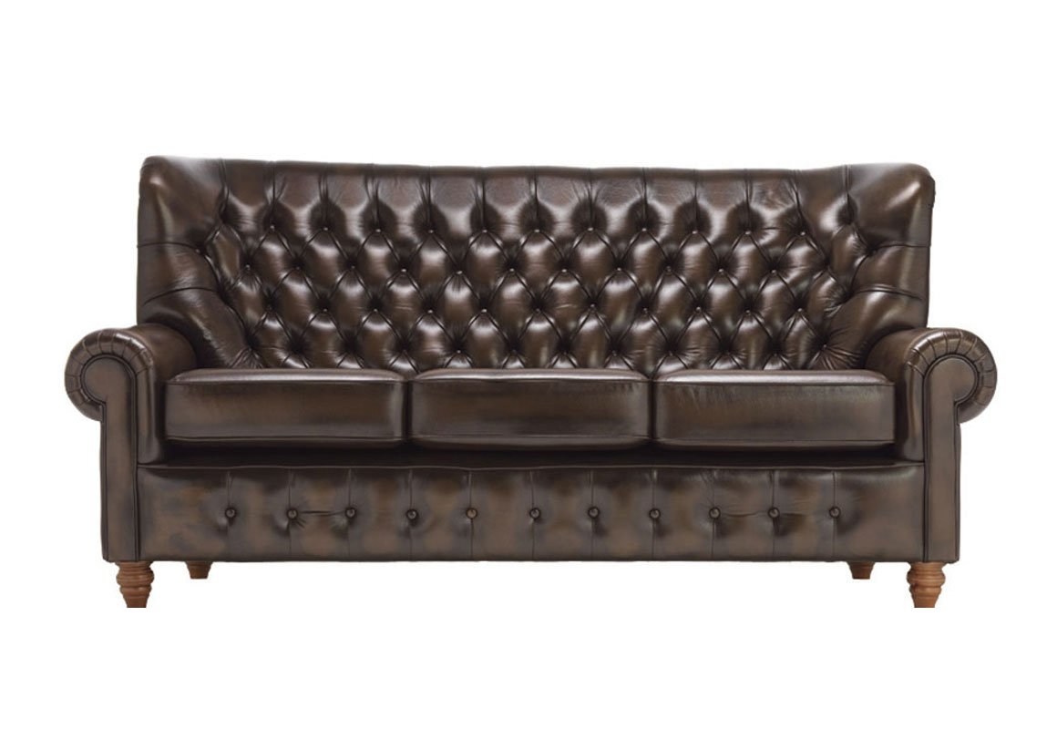 Monk 3 Seater Leather Sofa