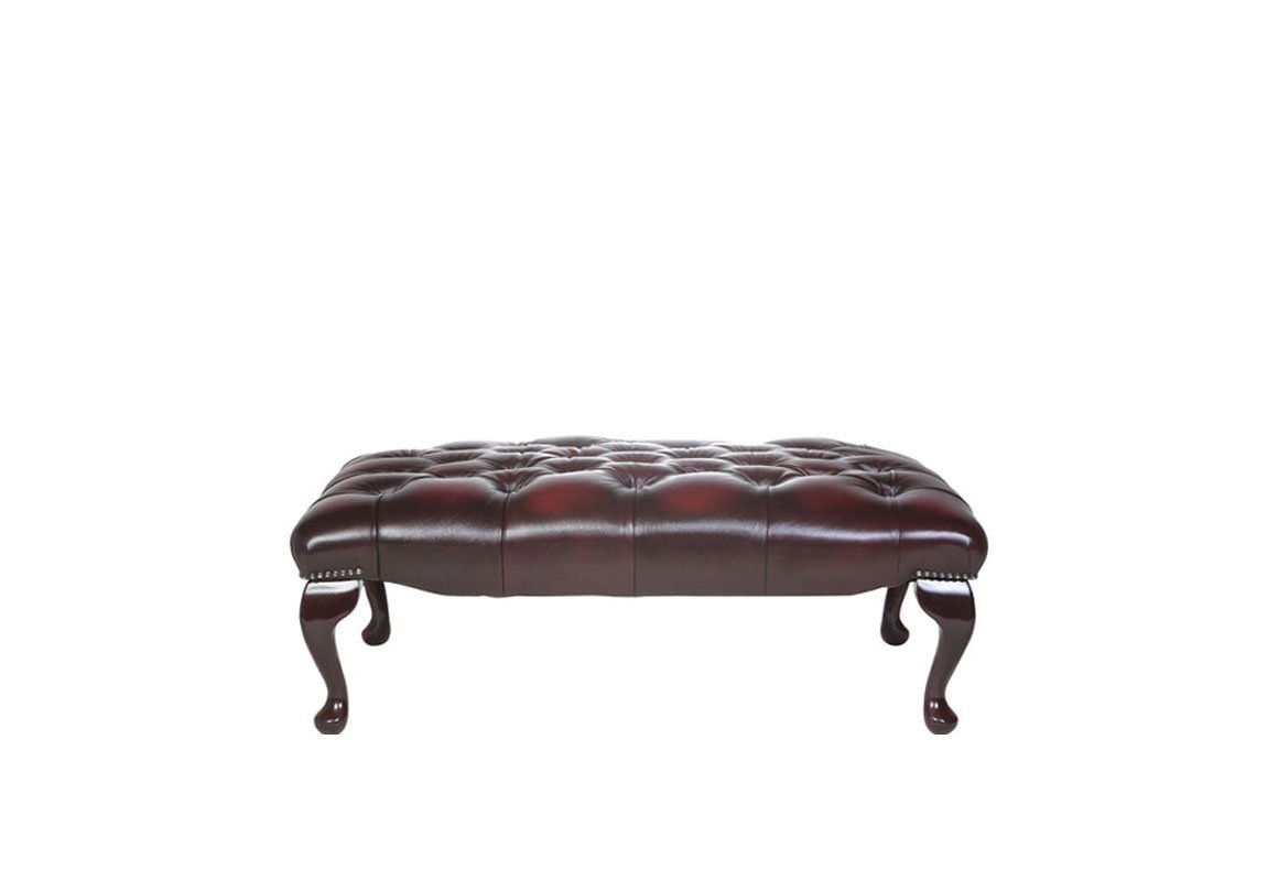 Queen Anne Leather Benchstool