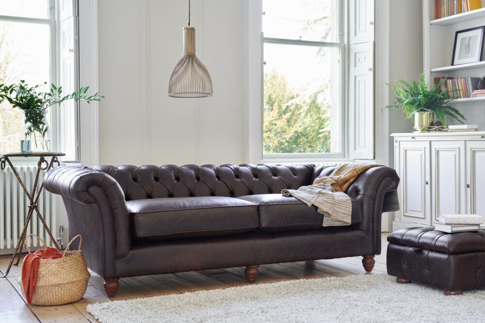 A Chesterfield Sofa, Quality Leather Chesterfield Sofa