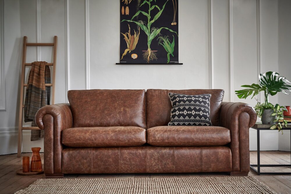 Brown Leather Sofa