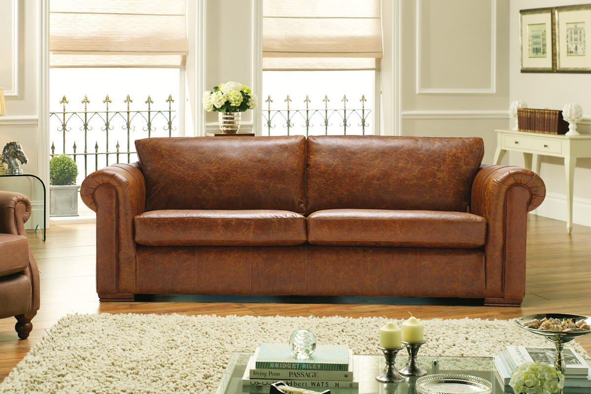 Aspen 4 Seater Leather Sofa Now On, Contemporary Leather Sofas Uk