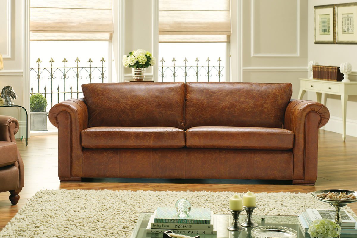 Aspen 4 Seater Leather Sofa