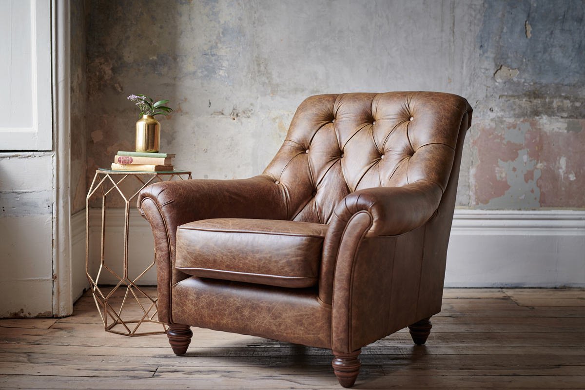 Cambridge Leather Slipper Chair