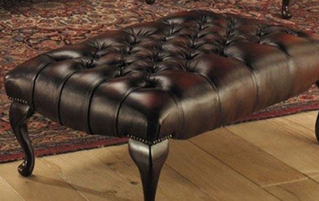 Traditional leather foot stool