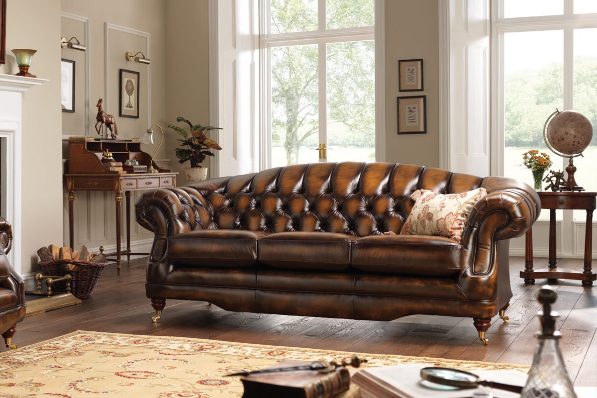 Regent 3 Seater Leather Sofa