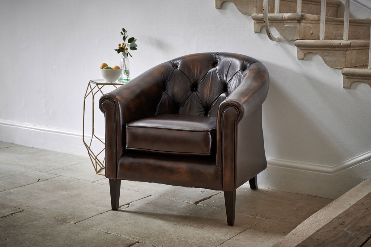Accent Chair - Leather - Tub Chair - Winchester from Thomas LLoyd