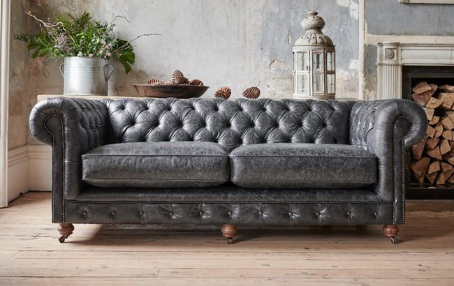 Thomas Lloyd Vintage Chesterfield Leather Sofa